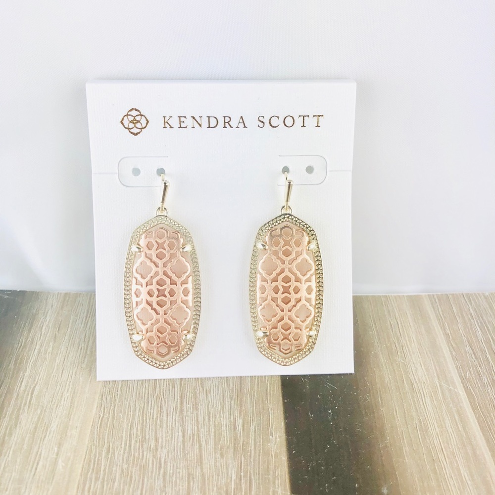 Kendra Scott Elle rose gold filigree earrings